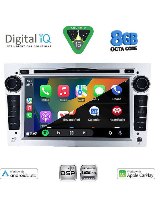 Digital IQ Car Audio System for Opel Corsa / Meriva / Tigra / Vectra 2004-2012 (Bluetooth/USB/AUX/WiFi/GPS/Apple-Carplay/Android-Auto) with Touch Screen 7"