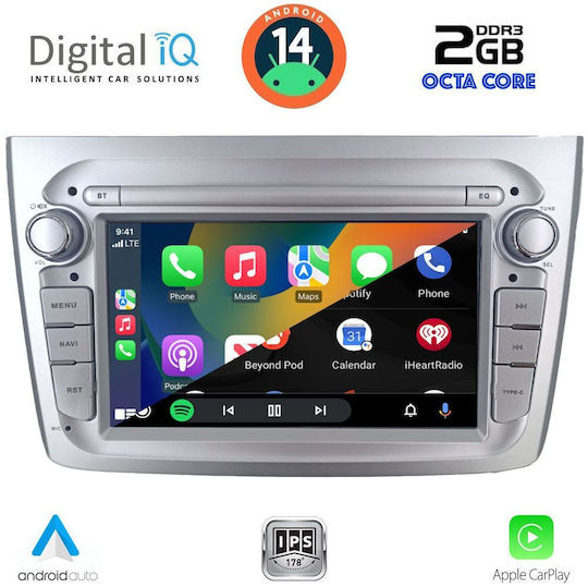Digital IQ Car Audio System for Alfa Romeo Mito 2008-2018 (Bluetooth/USB/AUX/WiFi/GPS/Apple-Carplay/Android-Auto) with Touch Screen 7"