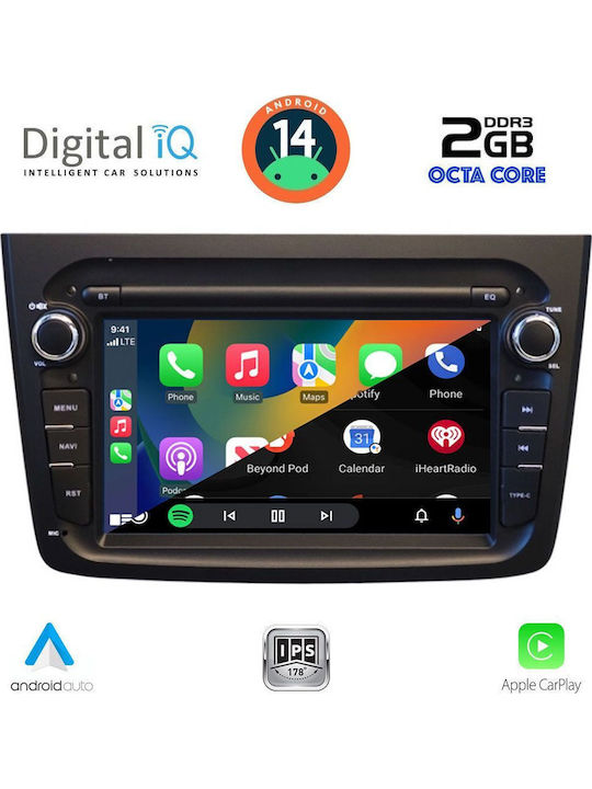 Digital IQ Car Audio System for Alfa Romeo Mito 2008-2018 (Bluetooth/USB/AUX/WiFi/GPS/Apple-Carplay/Android-Auto) with Touch Screen 7"