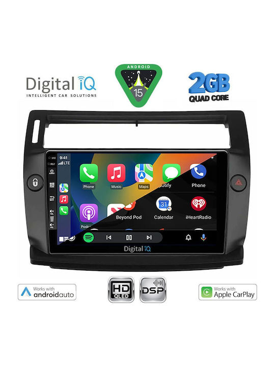Digital IQ Car Audio System for Citroen C4 2004-2011 (Bluetooth/USB/AUX/WiFi/GPS/Apple-Carplay/Android-Auto) with Touch Screen 9"