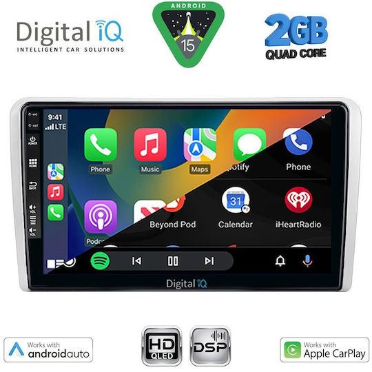 Digital IQ Car Audio System for Opel Corsa / Meriva / Tigra / Vectra 2004-2014 (Bluetooth/USB/AUX/WiFi/GPS/Apple-Carplay/Android-Auto) with Touch Screen 9"