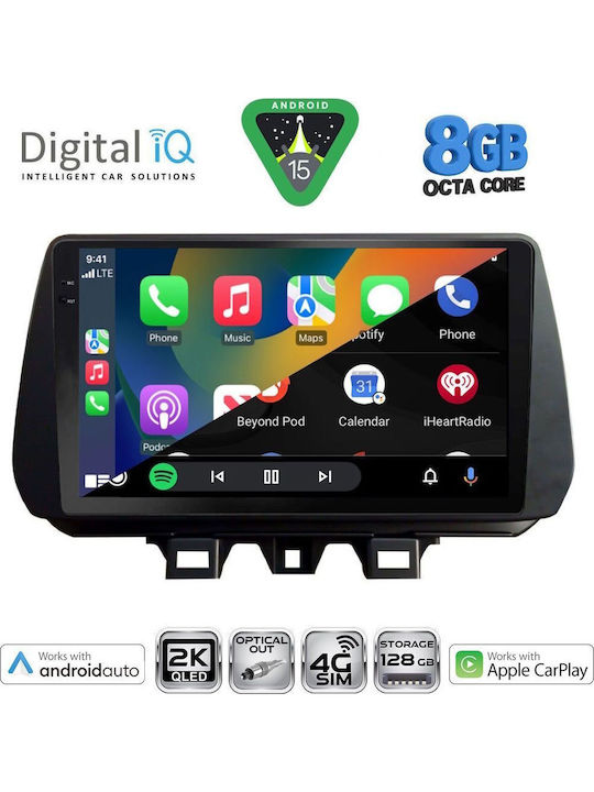 Digital IQ Auto-Audiosystem für Hyundai Tucson 2019 (Bluetooth/USB/AUX/WiFi/GPS/Apple-Carplay/Android-Auto) mit Touchscreen 9"
