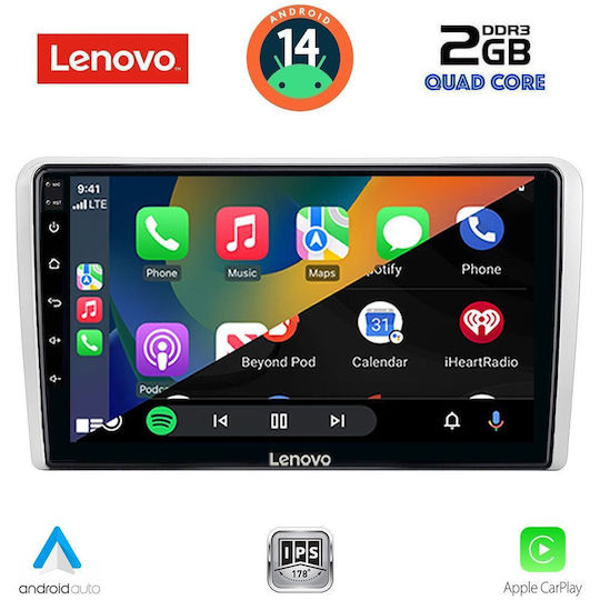 Lenovo Автомобилна Аудио Система (Блутут/USB/AUX/WiFi/GPS/Apple-Carplay/Android-Auto) с Тъчскрийн 9"