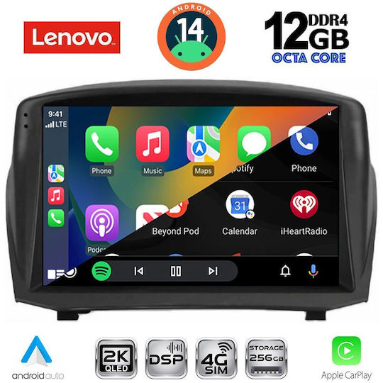 Lenovo Car Audio System for BMW X1 / X3 / X4 Ford Fiesta 2008-2017 (Bluetooth/USB/AUX/WiFi/GPS/Apple-Carplay/Android-Auto) with Touch Screen 9"