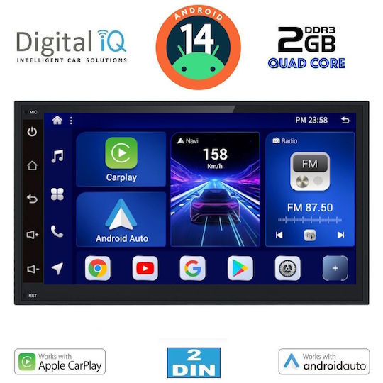 Digital IQ Car Audio System 2003-2008 Bluetooth USB AUX WiFi GPS Apple CarPlay Android Auto with 6.5 Inch Touch Screen