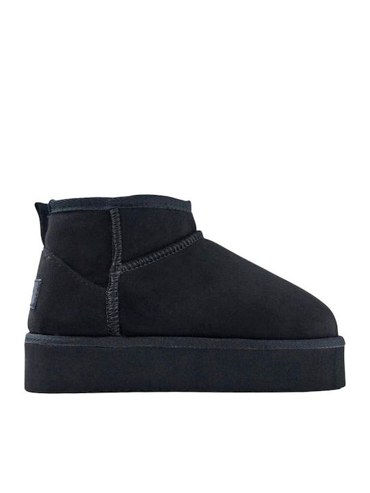 Suede Kinderstiefeletten Schwarz