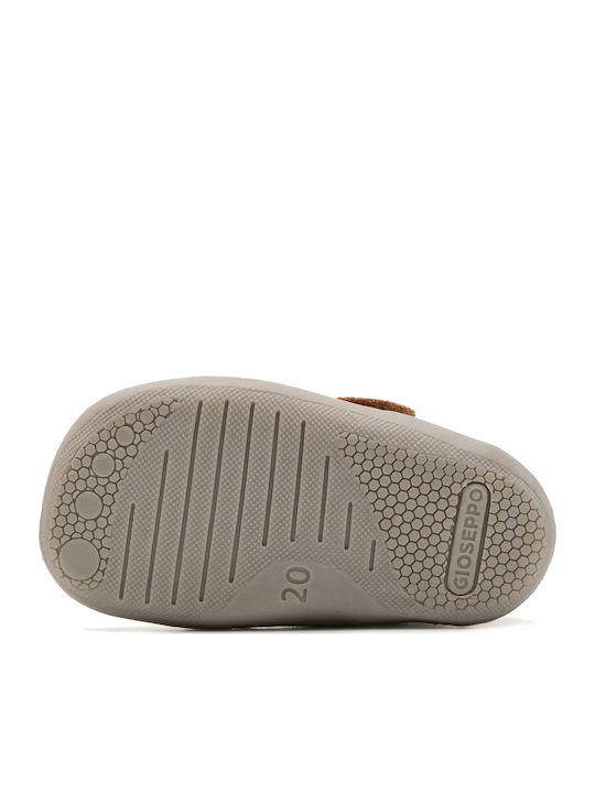 Anatomice Ghete Copii din Piele cu Velcro Tabac maro