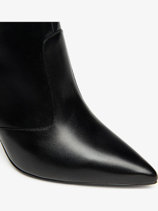Leder Stiefeletten Damen Schwarz
