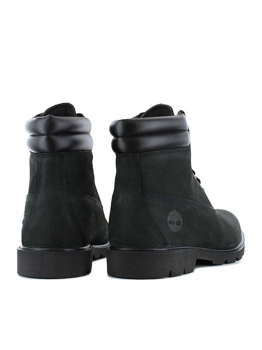6-Inch Basic Leder Schwarz Stiefel Wasserdicht