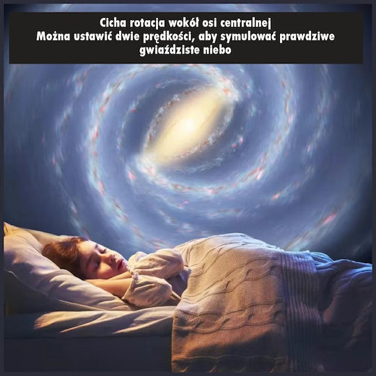 Beline Led Περιστρεφόμενο Παιδικό Φωτιστικό Projector με Προβολή Αστεριών Λευκό