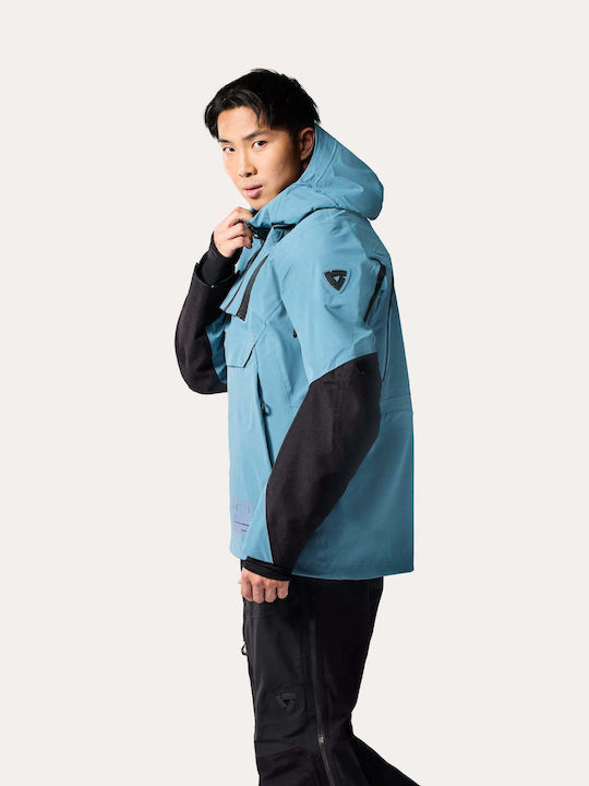 Rev'IT Smock Blackwater 3 H2O Χειμερινό Ανδρικό Μπουφάν Μηχανής Cordura Αδιάβροχο Μπλε