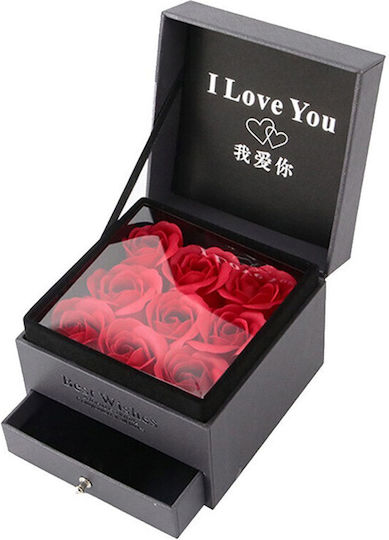 "love Wishes" Accessory Box Drawer New Soap Roses Greeting Card Gift Bag Black