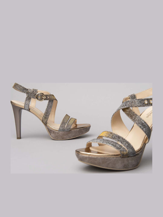 Stoff Sandalen Gelb