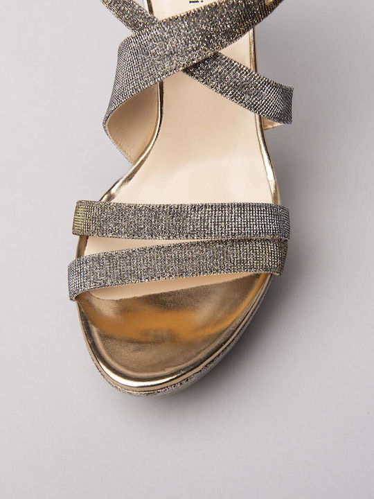 Stoff Sandalen Gelb