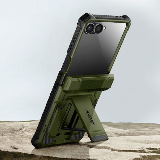 I-blason Case Galaxy Z Flip 7 Armorbox Model Tempered Glass Belt Clip Dark Green