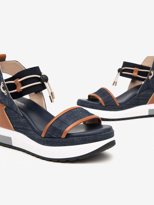 Women's Fabric Platform Shoes Blue