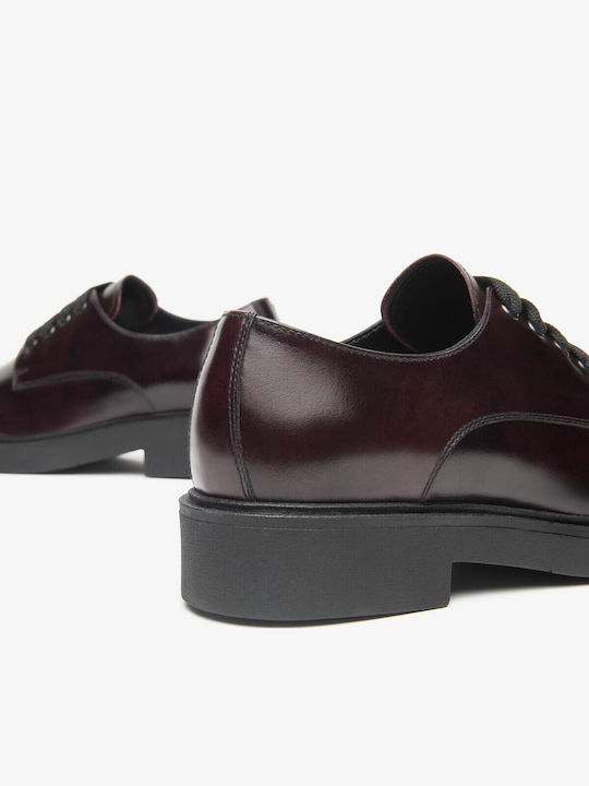 Women's Leather Oxford Shoes Red