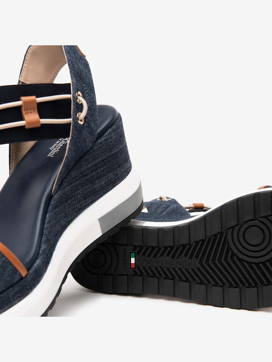 Women's Fabric Platform Shoes Blue