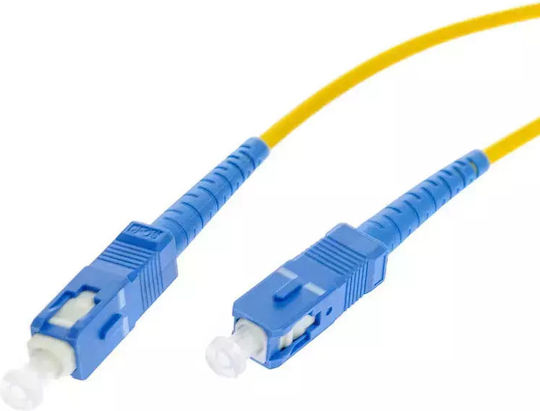 Qoltec Καλώδιο Οπτικής Ίνας SC/UPC-SC/UPC 1m Κίτρινο