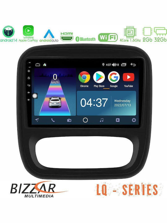 Bizzar Car Audio System for Opel Vivaro Fiat Talento Renault Trafic Nissan NV300 2014+ with A/C (Bluetooth/USB/WiFi/GPS/Apple-Carplay/Android-Auto) with Touch Screen 9"