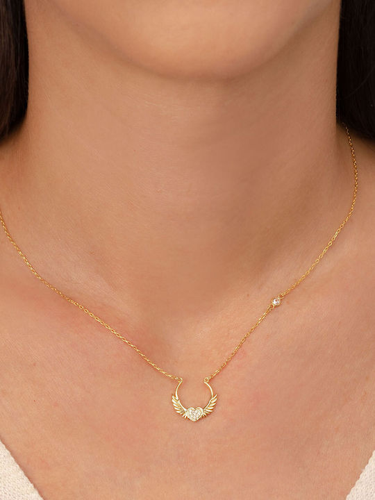 Excite-Fashion with design Heart from Gold Plated Silver with Zircon