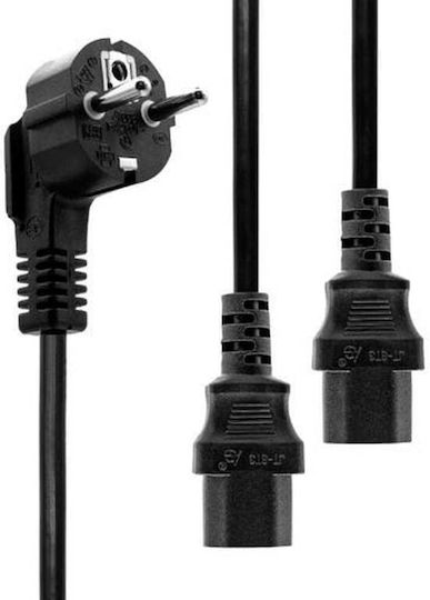 Microconnect IEC C13 / Schuko - IEC C13 / Schuko Кабел 1.8м Черен (PE011318)