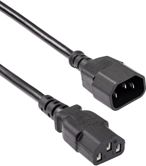 Akyga IEC C13 - IEC C14 Cable 3m Μαύρο AK-PC-07A