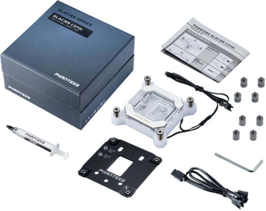 Phanteks Cpu Block Copper + Nickel Glacier C370i White Ψυκτικό Υγρό Ασημί