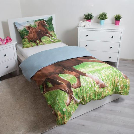 Halantex Set Kids Duvet Cover Cotton Green