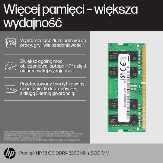 HP DDR4 with Module 1x16GB and Speed 3200 for Laptop