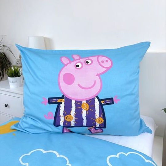 Halantex Halantex Kinderbettbezug Set Einzel mit Kissenbezug Baumwolle Hellblau 137x200cm