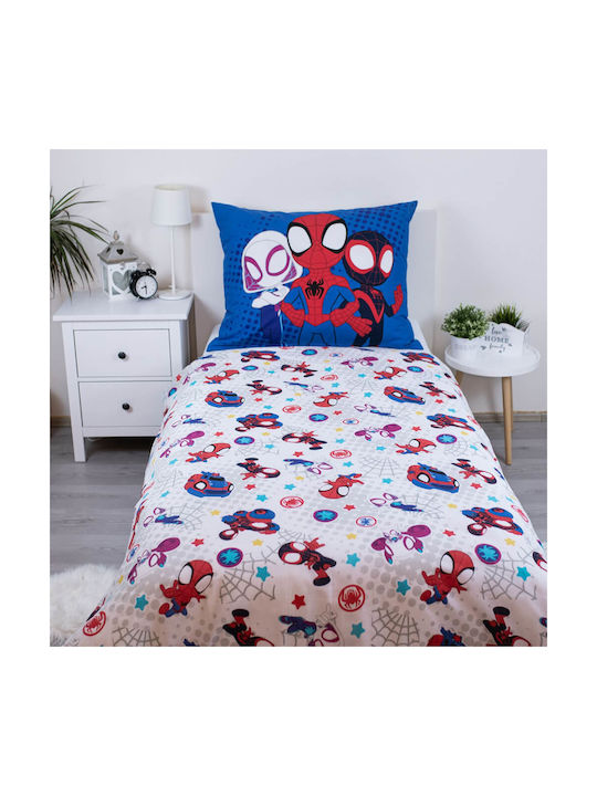 Halantex Set Kids Duvet Cover Single with Pillowcase Cotton Blue 140x200cm