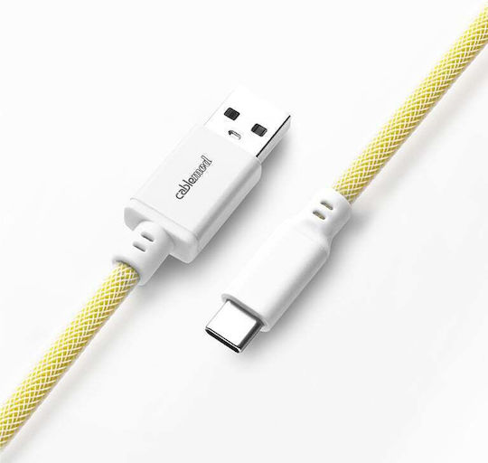 Cablemod Spiral USB 2.0 Cable USB-C male - USB-A Yellow 1.5m (CM-CKCA-CW-YW150YW-R)