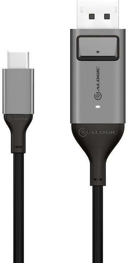 Alogic USB 2.0 Cable USB-C male - USB-A Γκρι 2m ULCDP02-SGR