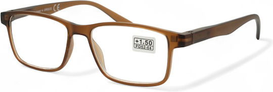 Optosquad Clip-On Lesebrillen +2.00 mit Magnet in Braun Farbe OPT2025-3