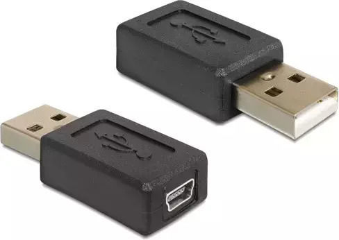 DeLock Конвертор USB-A мъжки към micro USB женски Черен 1бр 65029