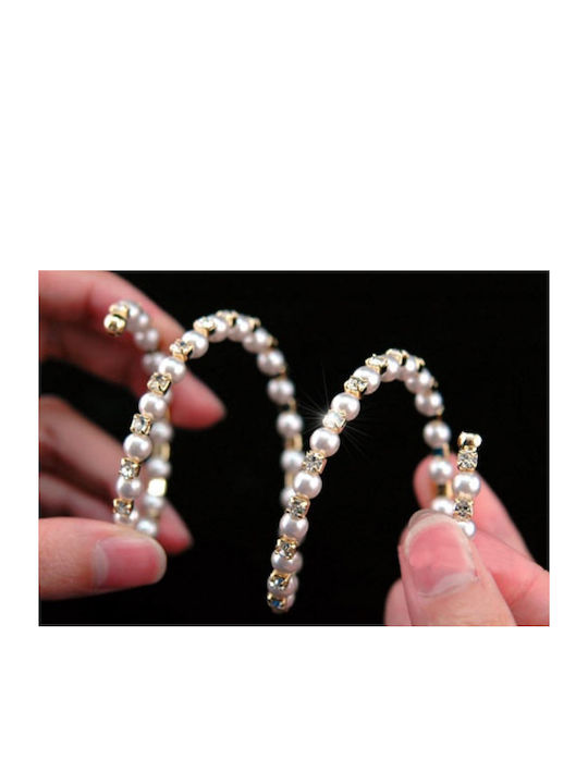Gold Plated Crystal Faux Pearl Bracelet Marcia