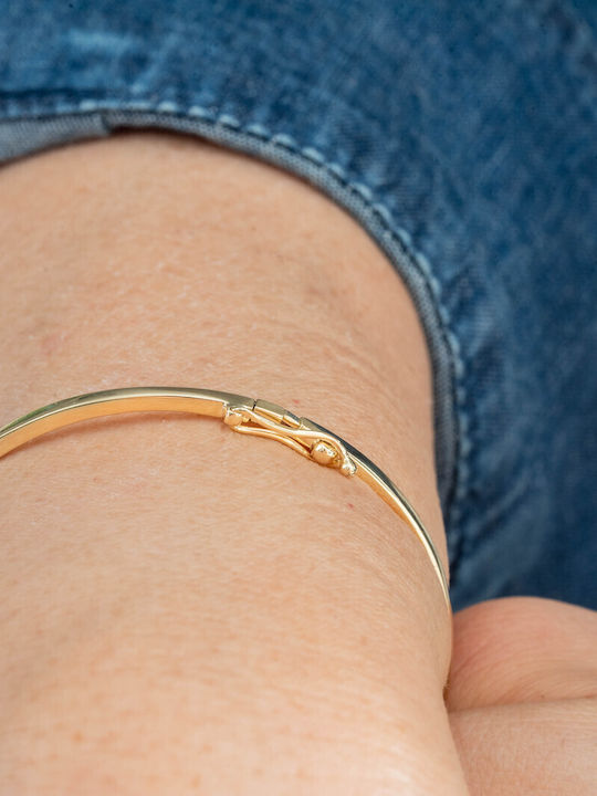 Lunaorocreations Women's Handcuff Bracelet 14K Yellow Gold 2mm Small