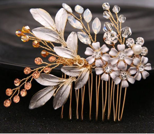 Hair Comb Very Unique Champagne Amber Golden Purdy