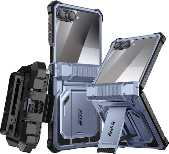I-blason Case Galaxy Z Flip 7 Armorbox Model Tempered Glass Belt Clip Blue