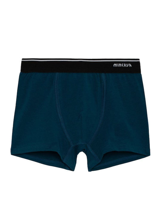 Minerva Set of Kids' Boxers Black-petrol Minerva Set of Kids' Boxers Black-petrol