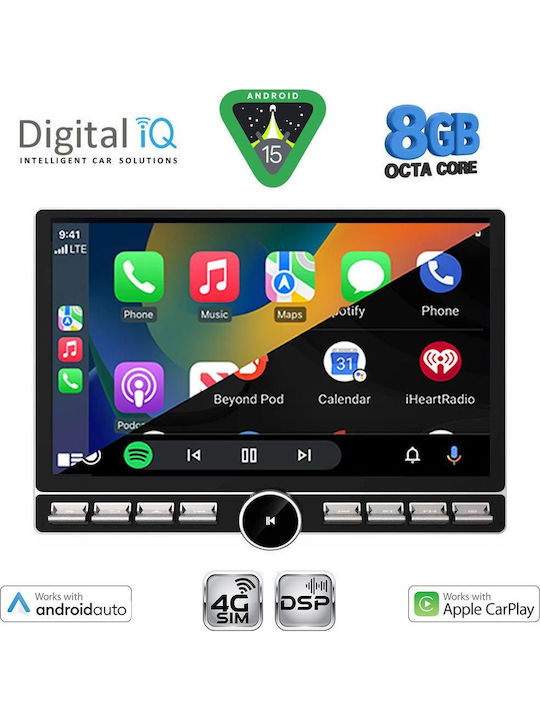 Digital IQ Автомобилна Аудио Система (Блутут/USB/AUX/WiFi/GPS/Apple-Carplay/Android-Auto) с Тъчскрийн 10.1"