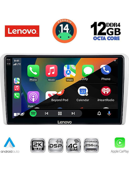 Lenovo Car Audio System for Opel Corsa / Meriva / Tigra / Vectra BMW X1 / X3 / X4 2004-2014 (Bluetooth/USB/AUX/WiFi/GPS/Apple-Carplay/Android-Auto) with Touch Screen 9"