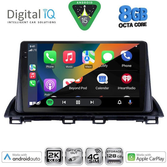 Digital IQ Ηχοσύστημα Αυτοκινήτου για Mazda 3 2014-2019 (Bluetooth/USB/AUX/WiFi/GPS/Apple-Carplay/Android-Auto) με Οθόνη Αφής 9"