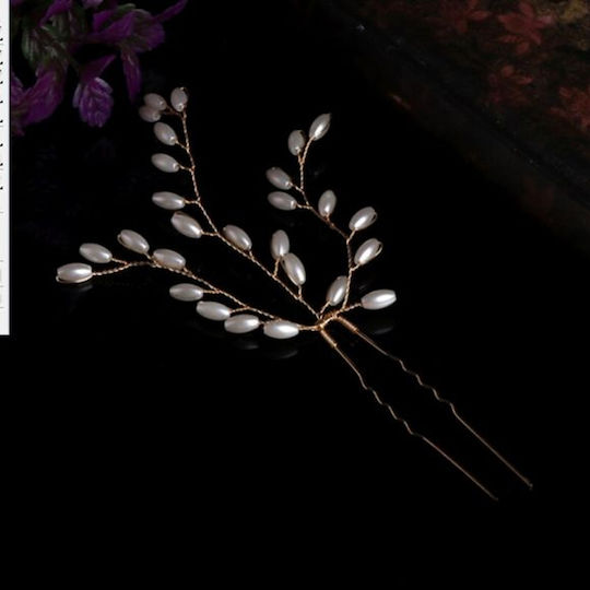 Hair Pin Gold Or Silver Pearls Bride Bridesmaid Tarna