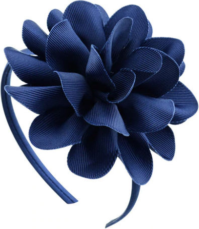 Hair Headband Satin Flowers Various Colors Dahlia