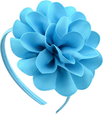 Hair Headband Satin Flowers Various Colors Dahlia
