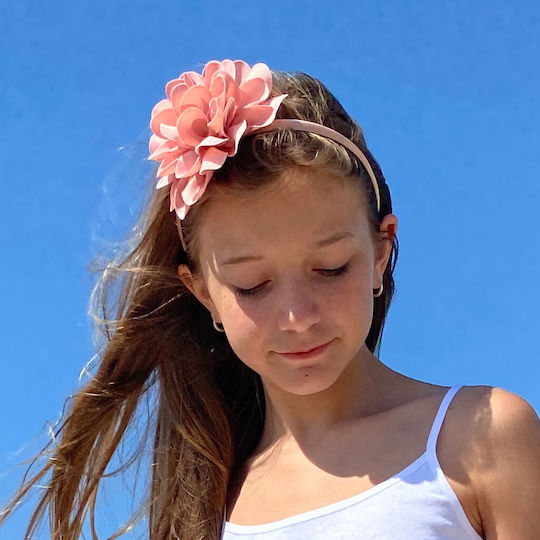 Hair Headband Satin Flowers Various Colors Dahlia
