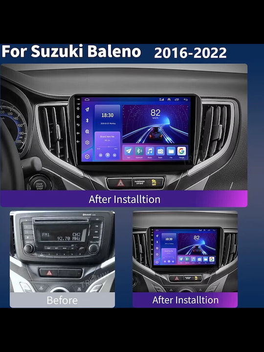 Car Audio System for Suzuki Baleno 2016-2022 (Bluetooth/USB/WiFi/GPS/Apple-Carplay/Android-Auto) with Touch Screen 9"
