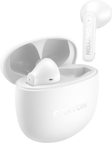 Canyon OnGo 13 Earbud Bluetooth Handsfree Ακουστικά με Θήκη Φόρτισης Λευκά
